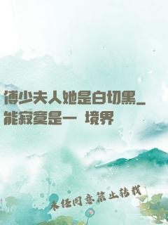 傅少夫人她是白切黑