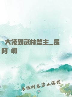 從大佬到武林盟主
