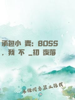 承包小嬌妻：BOSS，我們不約