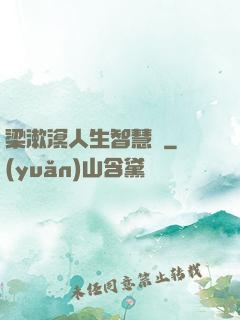 梁漱溟人生智慧書