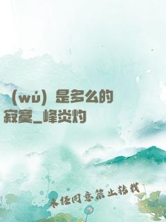 無(wú)敵是多么的寂寞