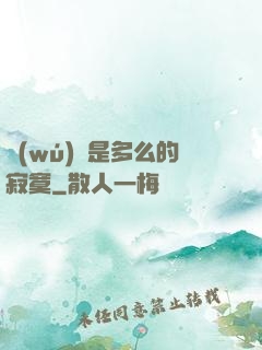 無(wú)敵是多么的寂寞