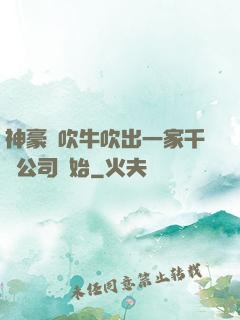 神豪從吹牛吹出一家千億公司開始