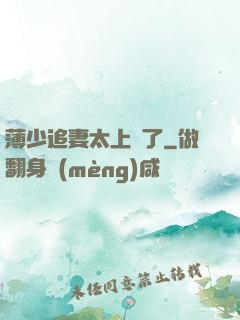 薄少追妻太上頭了