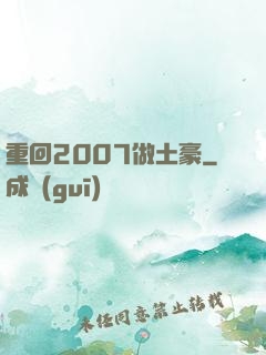 重回2007做土豪