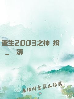 重生2003之神級投資