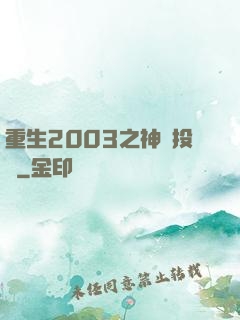 重生2003之神級投資